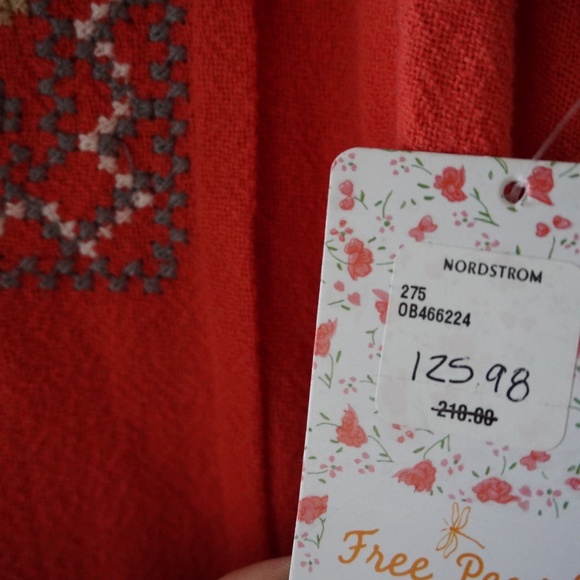 nwtFree People Running Wild Embroidered Mini Dress - Picture 7 of 7